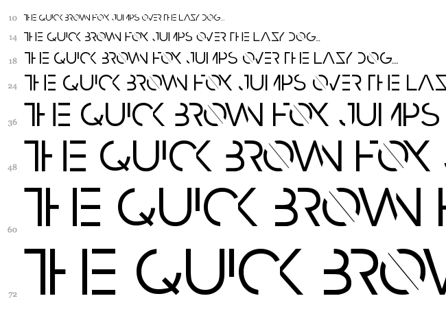 Razed font waterfall